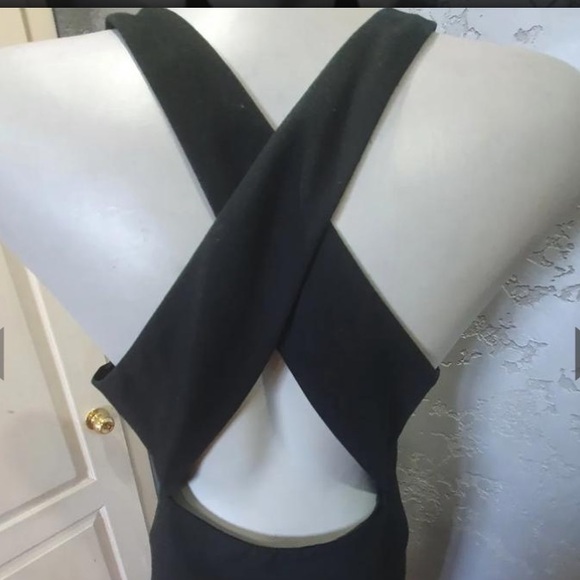 ZARA elegant black crisscross back dress size XS - Picture 3 of 4